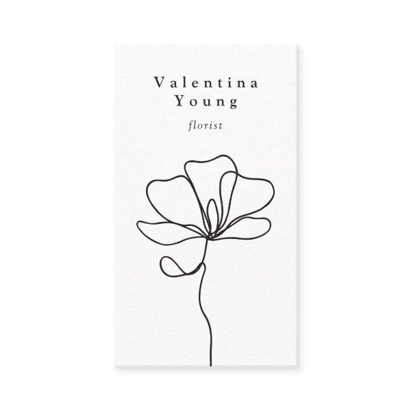 Modern black white line art floral drawing elegant