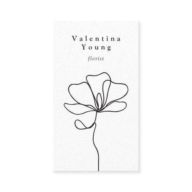 Modern black white line art floral drawing elegant