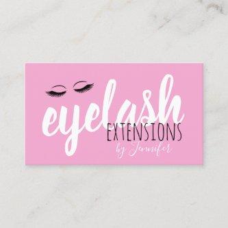 Modern black white & pink eyelash extensions