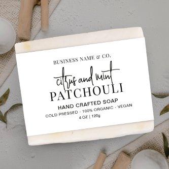 Modern Black & White Soap Belly Band Wrap Label