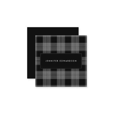 Modern black white tartan pattern professional square