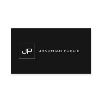 Modern Black White Template Cool Monogram Top