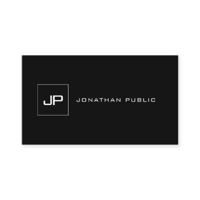 Modern Black White Template Cool Monogram Top