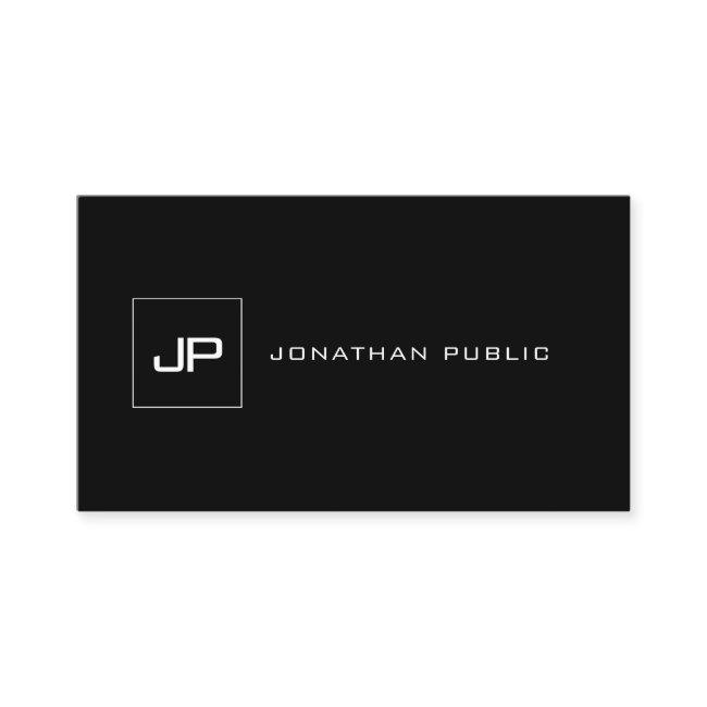 Modern Black White Template Cool Monogram Top