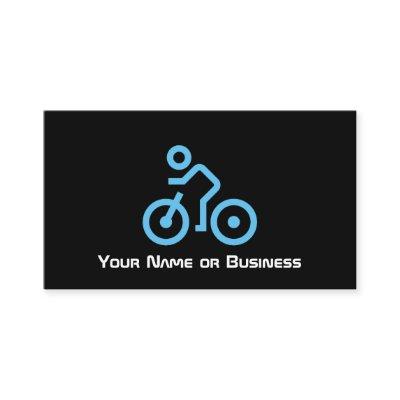 Modern Blue Bike Symbol on Black Bicycle Cyclist