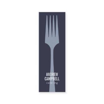 Modern blue chef minimalist fork catering logo mini