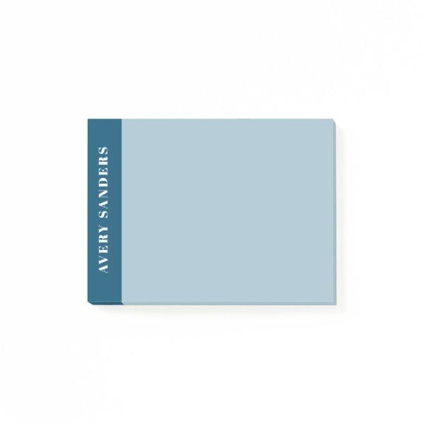 Modern Blue Color Block Post-it Notes