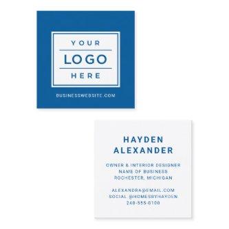 Modern Blue Custom Business Logo Square