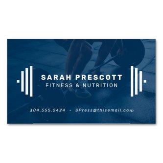 Modern blue fitness trainer photo  magnet