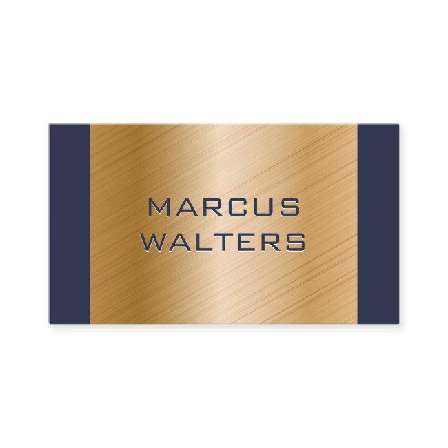 Modern Blue Gold Brushed