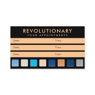Modern Blue Gold Eyeshadow Pallete Makeup Artist  Appointment Card