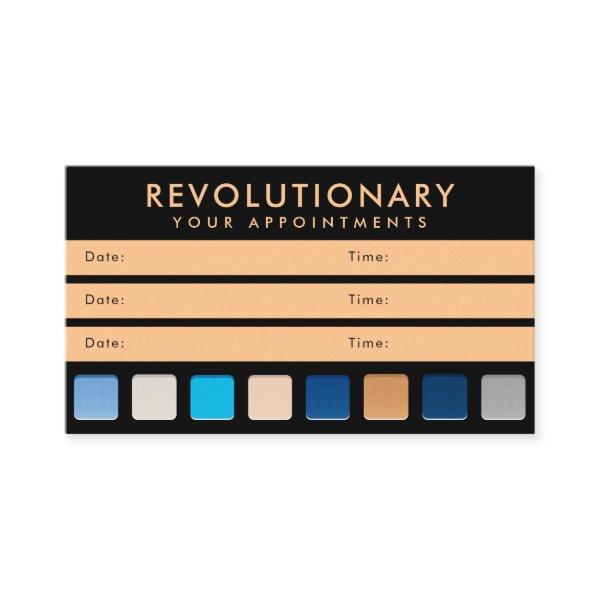 Modern Blue Gold Eyeshadow Pallete Makeup Artist  Appointment Card