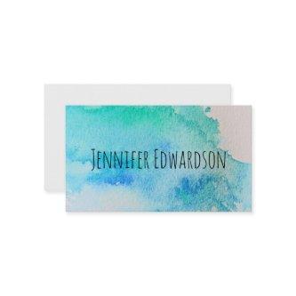 Modern blue green teal watercolor professional