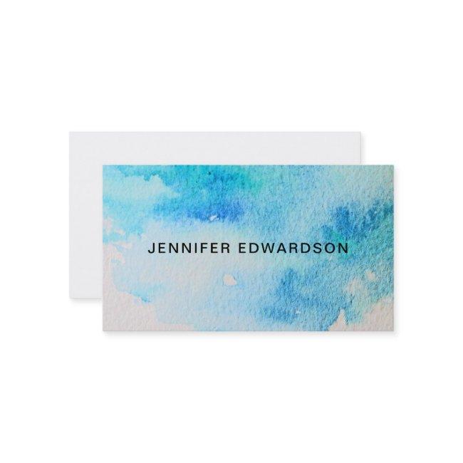 Modern blue green teal watercolor splatter splash