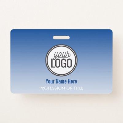 Modern Blue Ombre Professional Name Tag Badge