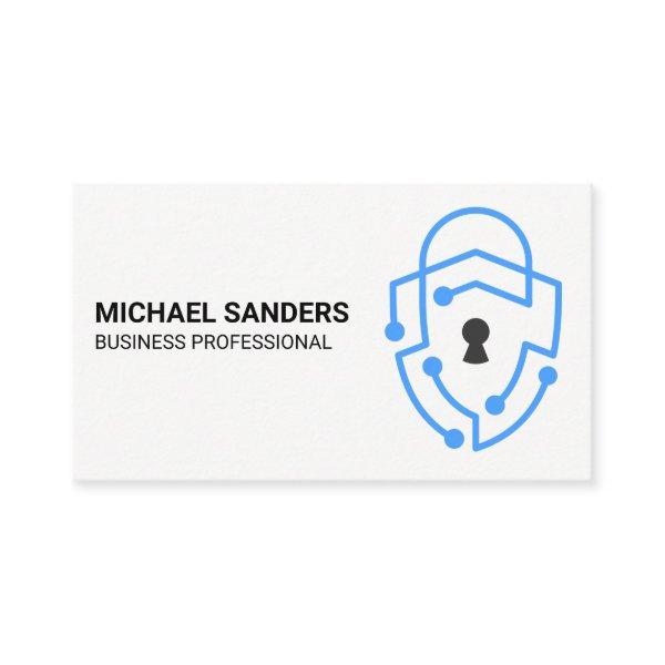 Modern Blue Tech Security Shield Logo