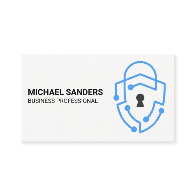 Modern Blue Tech Security Shield Logo