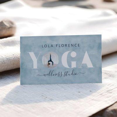 Modern Blue Watercolor YOGA Overlay Custom Photo