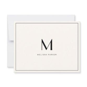 Modern Blush Minimalist monogram flat Thank You Card
