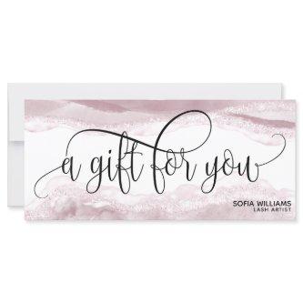 Modern Blush Pink Agate Certificate Gift Card