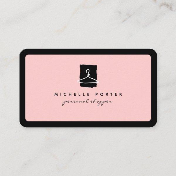 Modern blush pink fashion stylist personal shopper