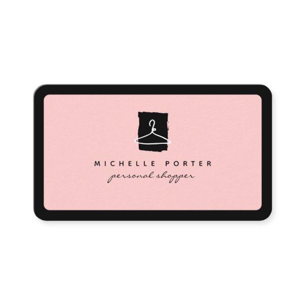 Modern blush pink fashion stylist personal shopper