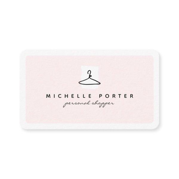Modern blush pink fashion stylist personal shopper