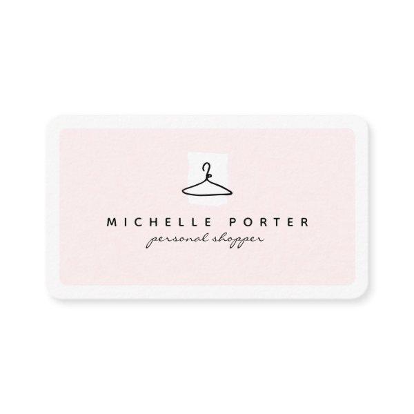 Modern blush pink fashion stylist personal shopper