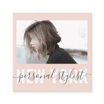 Modern blush pink fashion stylist signature photo square