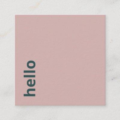 Modern blush pink green minimal hello typography square