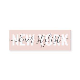 Modern blush pink hair stylist script signature mini