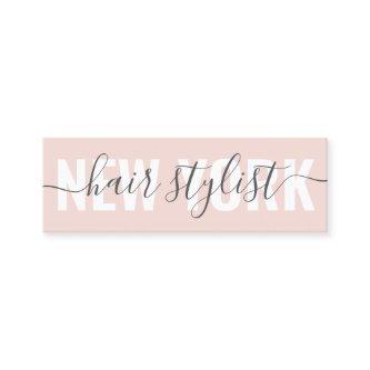 Modern blush pink hair stylist script signature mini