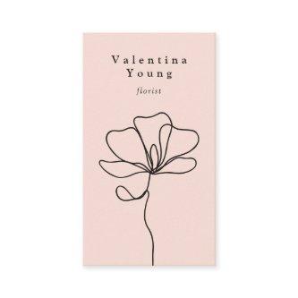 Modern blush pink line art floral drawing elegant