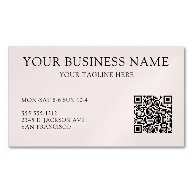 Modern Blush Pink QR Code Business Magnet