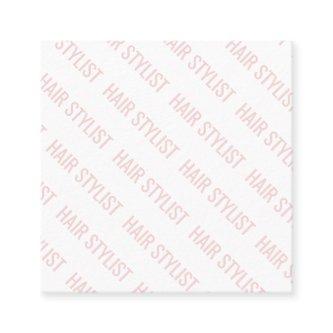 Modern blush pink repeating text pattern hair square