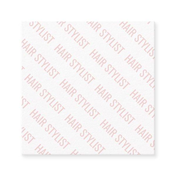 Modern blush pink repeating text pattern hair square