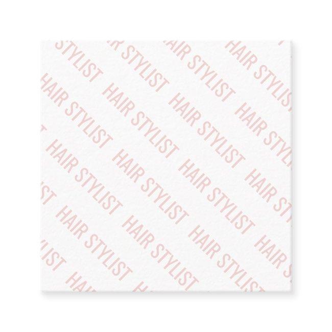 Modern blush pink repeating text pattern hair square