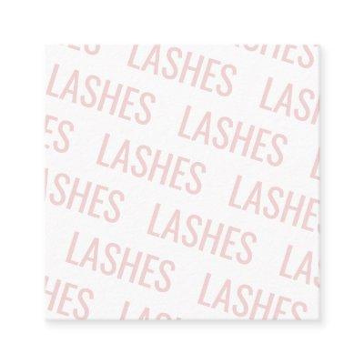 Modern blush pink repeating text pattern lashes square