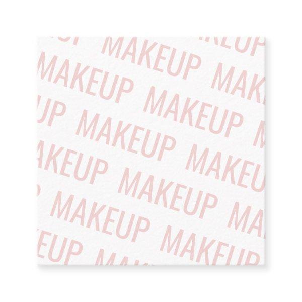 Modern blush pink repeating text pattern makeup square