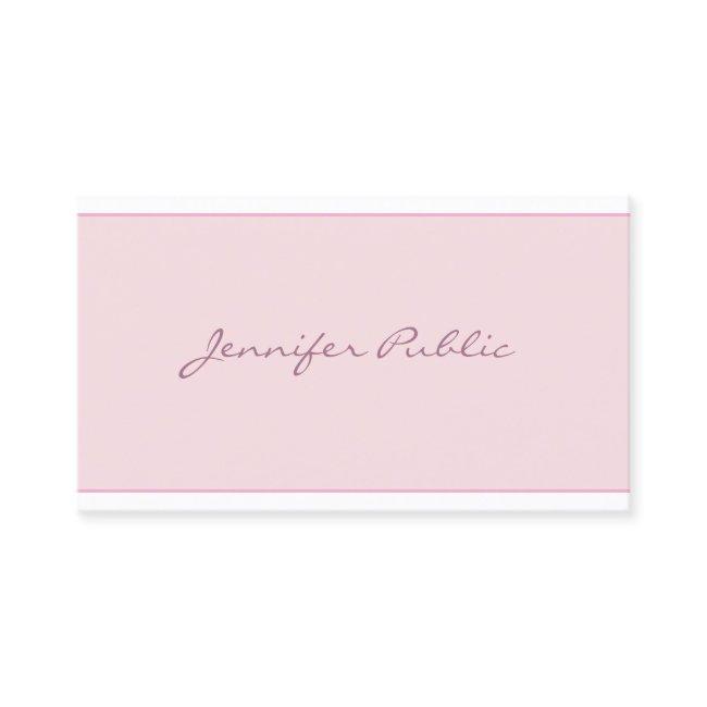 Modern Blush Pink Simple Elegant Script Minimalist