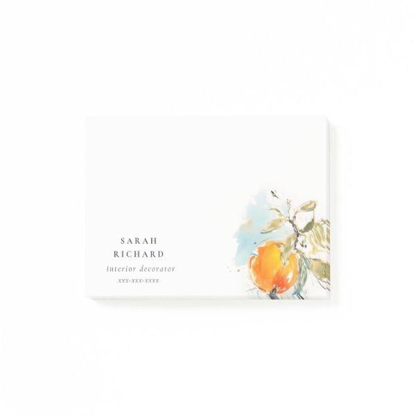 Modern Boho Abstract Sketchy Orange Garden Post-it Notes