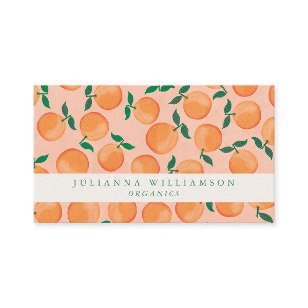 Modern Boho Oranges Citrus Fruit Blush Green