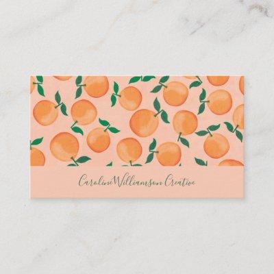 Modern Boho Pink Citrus Oranges Fruit Script