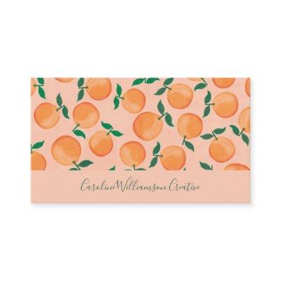 Modern Boho Pink Citrus Oranges Fruit Script