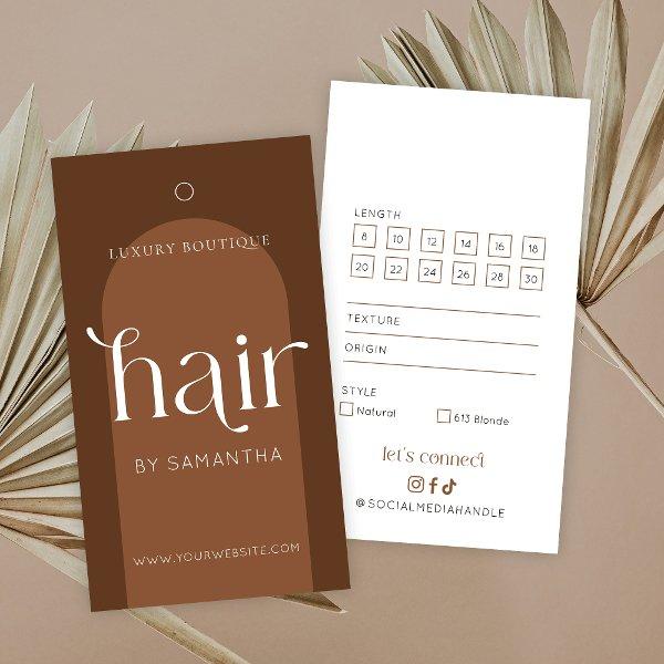 Modern Boho Terracotta Hair Extensions Hang Tag