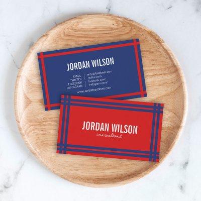 Modern Bold Border Red and Blue Social Media