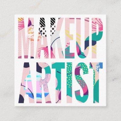Modern bold makeup artist abstract fashion pattern square