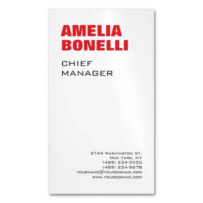 Modern Bold Minimalist Professional Standard Size Magnet