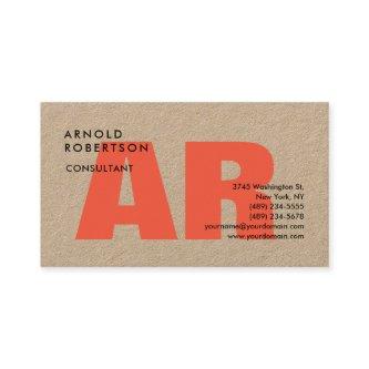 Modern Bold Monogram Plain Trendy Kraft