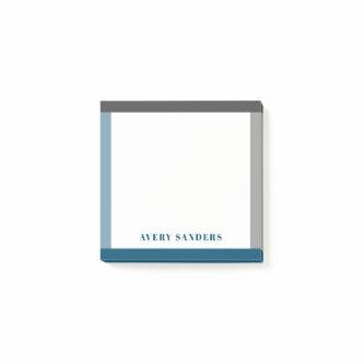 Modern Bold Name Simple Border Post-it Notes